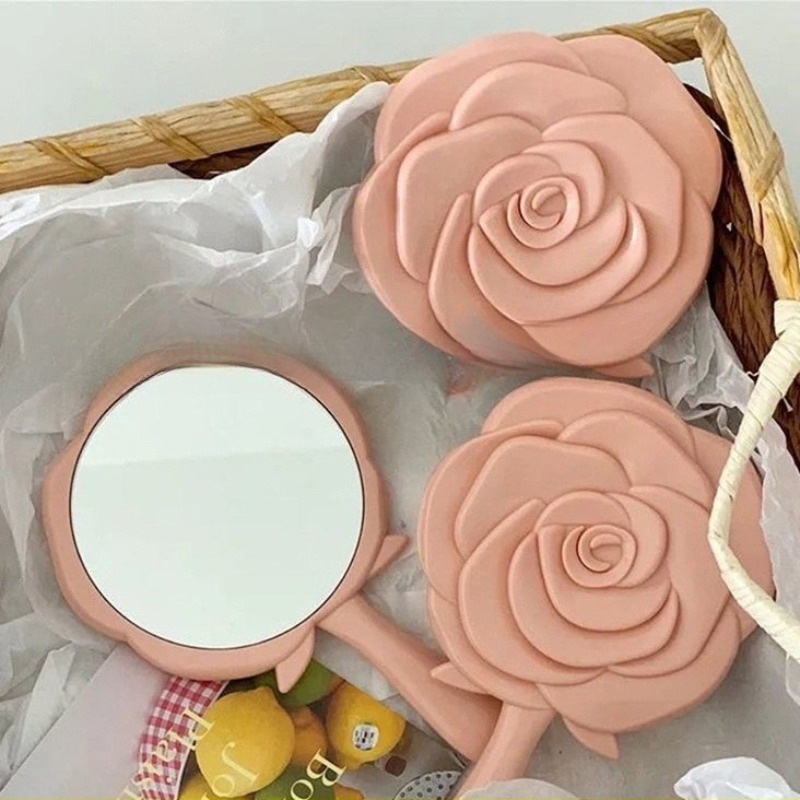 Beauty Rose Makeup - Draagbare dames make-upspiegel met roosmotief, opvouwbare