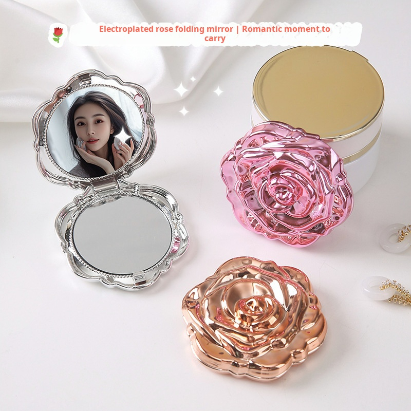 Beauty Rose Makeup - 1PC Draagbare Mini Spiegel Retro Rose