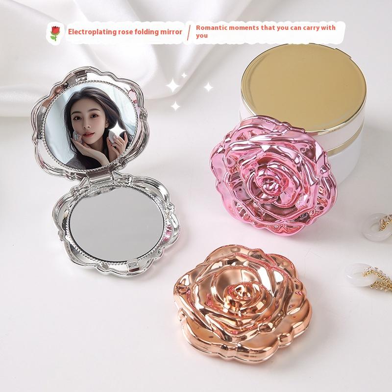 Beauty Rose Makeup - 1 STKS Draagbare Mini Spiegel Retro