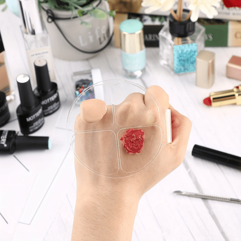 Beauty Makeup Tools - Acryl ronde vier-vakjes kleurmengplaat, make-up tool